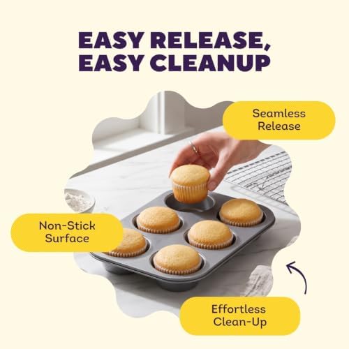 Wilton Everyday Non-Stick Jumbo Muffin Pan, Made Without PFAS, 6-Cup