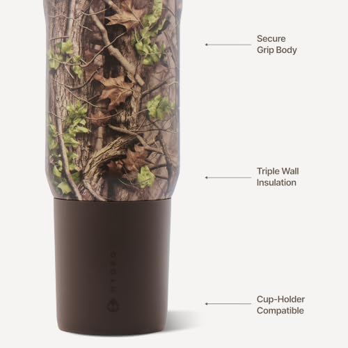 HydroJug Sport 20 oz Insulated Stainless Steel Water Bottle, Woodland
