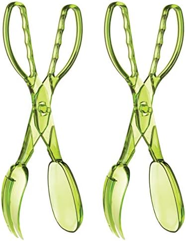 HIC Kitchen Salad Tongs, Hinged Design, Detachable Fork and Spoon, Set of 2