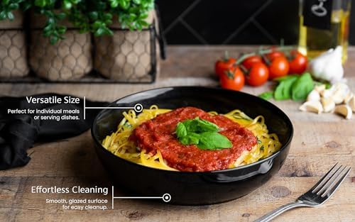 KooK Pasta Bowls, For Soups & Salads, Set of 4, 40 oz, Charcoal