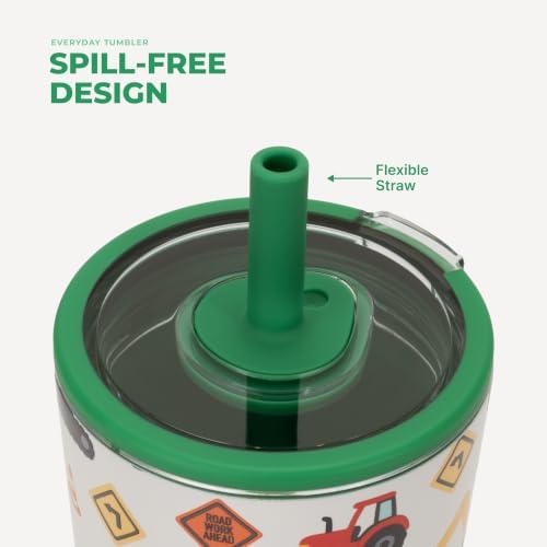 HydroJug Everyday Tumbler 14 oz, Ceramic-Lined Straw Cup, Under Construction