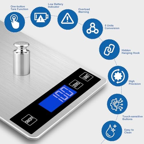 Food Scale, Digital Kitchen Scale for Kitchen 1g Precision, 22lb