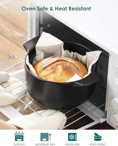 vancasso 3QT Ceramic Stock Pot with Lid, Nonstick Casserole Pot for Cooking