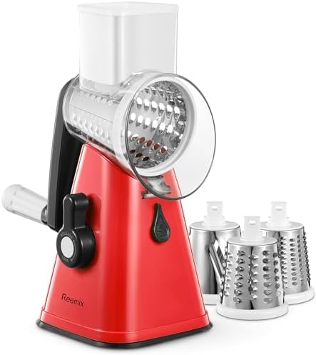 Rotary Cheese Grater with Handle, Reemix Vegetable Cheese