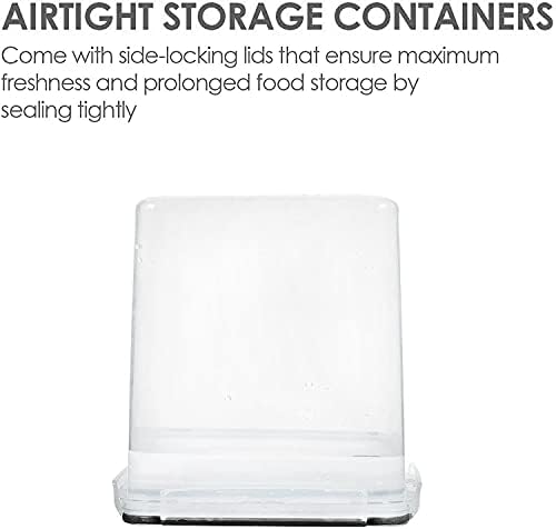 Vtopmart 2.5 L Flour Sugar Storage Containers, 4 PCS, Black