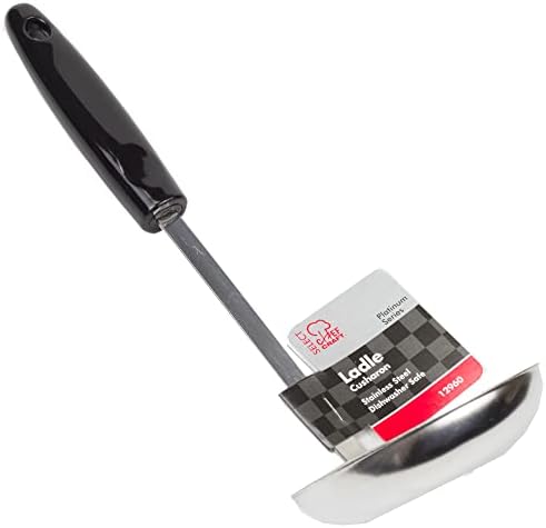 Chef Craft Select Cooking Ladle, 11.5 inch, Stainless Steel/Black (Pack of 2)