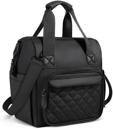 ISEYOU Large Lunch Bag for Men & Women, 20L Insulated Cooler Bag with Wide Opening, Leak-Proof & Multi-Pocket Leather Lunch Box, Adjustable Strap Lunch Tote Bags for Work, Office, Picnic and Camping