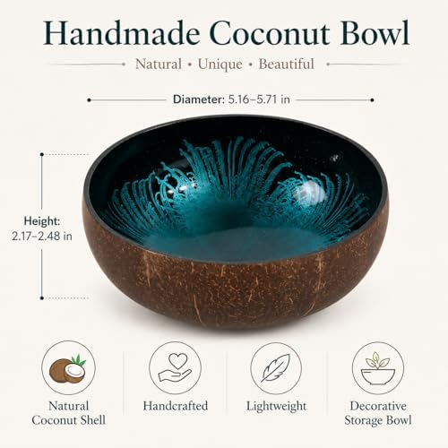 Natural Coconut Bowl Key Decorative - Candy Dish Container Entryway Table