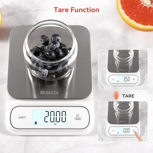 BOMATA Waterproof IPX6 Kitchen Scale with 0.1 g/0.01 oz High Precision