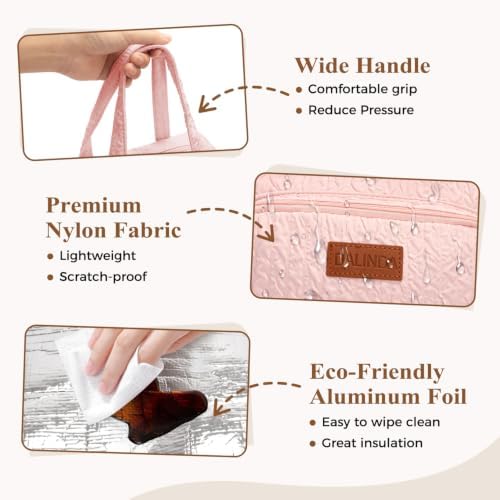 DALINDA Lunch Box Lunch Bag for Women Men, Insulated Lunch Bags, Reusable Bubble Crinkle Cute Lunchbox Lunchbag Small Cooler Tote Bag for Work, Travel, Picnic, Camping
