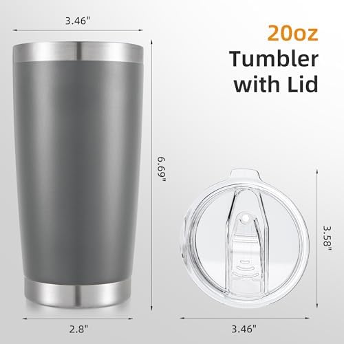 20oz Tumbler Bulk with Lid Stainless Steel Tumblers, 6 Pack