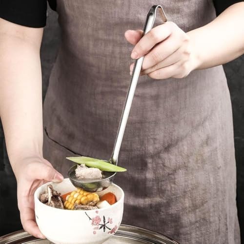 Stainless Steel Soup Ladle Set Long Handled Spoons with Pouring