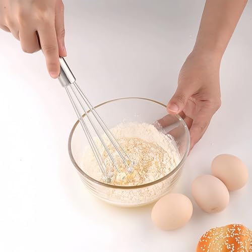 2 PCS 10.23inch Stainless Steel Ball Whisks,Durable Manual Egg Beater, Dishwashable Kitchen Whisk,Cream whisk, kitchen baking tool