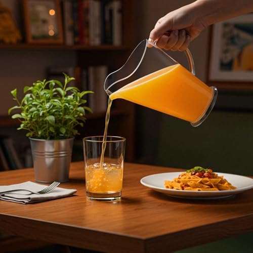 Tessco 3 Pcs Plastic Pitchers 60 Oz Clear Water Beer Jug Large,Stylish