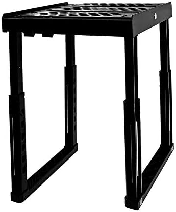 Locker Organizer Shelf， Adjustable Width and Height, Ideal Locker for School, Office, and Gym Lockers (Black)