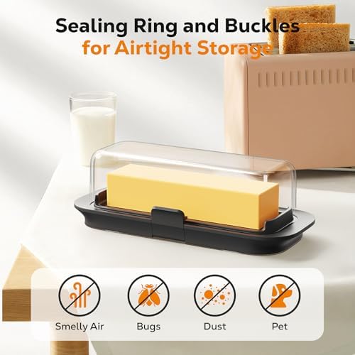 Pisol Butter Dish Airtight with Lid and Lock for 1 Stick Butter
