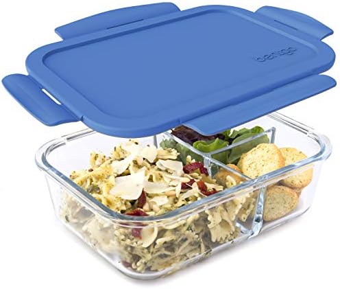 Bentgo Glass Lunch Box, Leak-Proof, 3-Compartment, 5-Cup Capacity