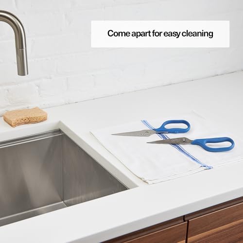 Misen Heavy Duty Kitchen Shears - Stainless Steel, Versatile and Easy Clean Scissors for Meat, Herbs and Veggies - Ambidextrous Comfort Handle - Professional Grade - Blue
