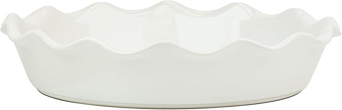 10 Strawberry Street Delano Ruffled Pie Dish, White