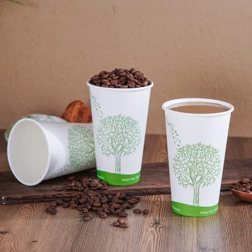 ECOLipak 210 Count 16 oz Compostable Paper Cup, Disposable Paper Coffee Cup