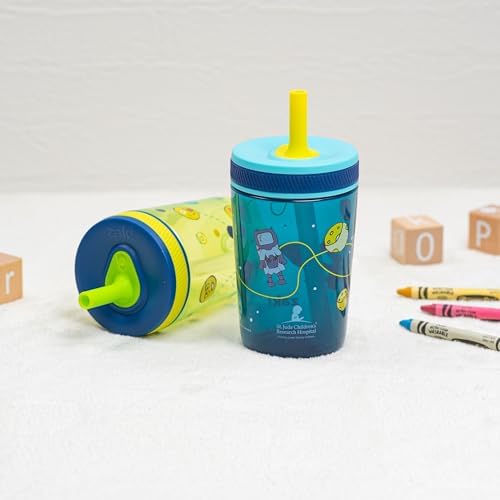 Zak Designs St. Jude Kelso 15oz Leak-Proof Toddler Straw Cups, 2-Pack