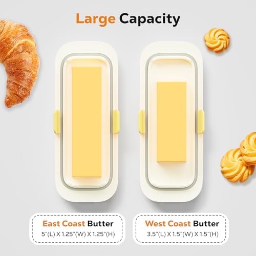 Pisol Butter Dish Airtight with Lid and Lock for 1 Stick Butter