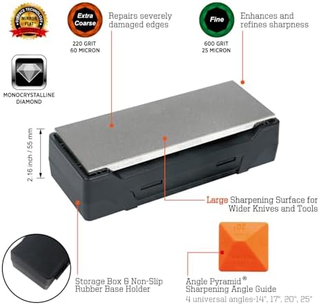 SHARPAL 163N Double-sided Diamond Sharpening Stone, 8 in. x 3 in.
