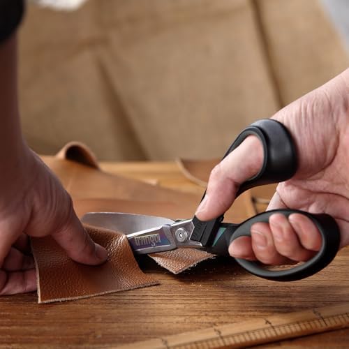 LIVINGO 9" Heavy Duty all Purpose Stainless Steel Scissors, (Grey/Black)