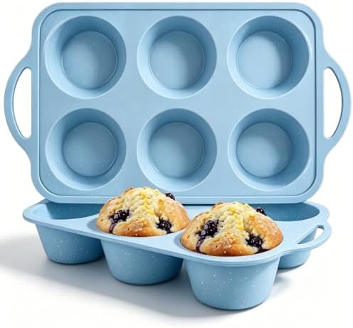 Jumbo Muffin Pan, Metal Reinforced Frame 3.5inch Jumbo Silicone Muffin Pan