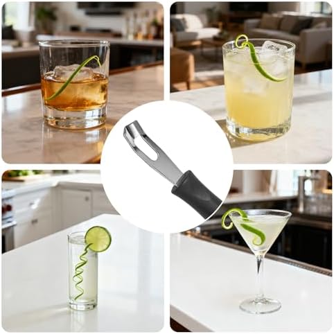 Channel Knife Lemon Peeler Zester-Garnish for Cocktail Mixers- Triangular, V-Shaped Stainless Steel Professional Grade Bar Tool-Fruit Peeler Zester (Peeler A)