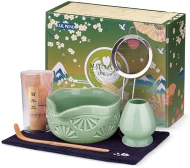 Matcha Whisk Set, Matcha Set Includes Bamboo Whisk, Ceramic Bowl