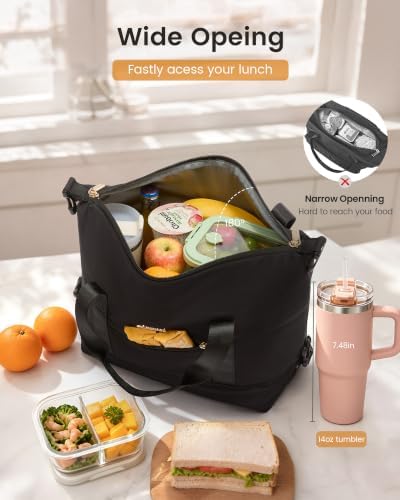 LOVEVOOK Insulated Lunch Box for Women Men, Expandable Leakproof Tote