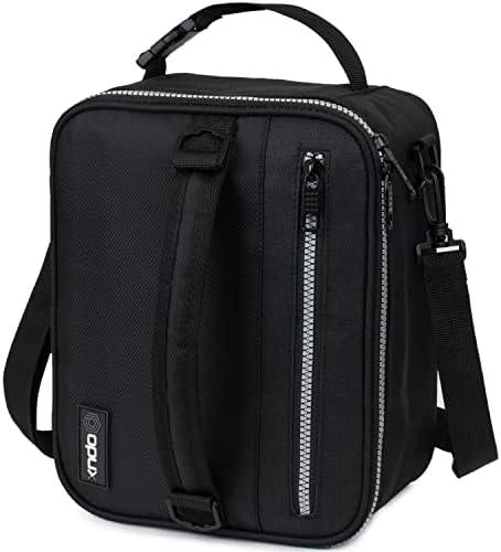 opux Insulated Lunch Bag for Men Women Kids, Soft Lunch Box, Black