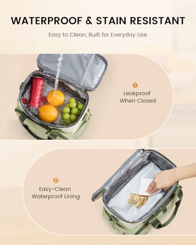 LOVEVOOK Insulated Lunch Bag for Women Men, Large Double Deck Lunch Box