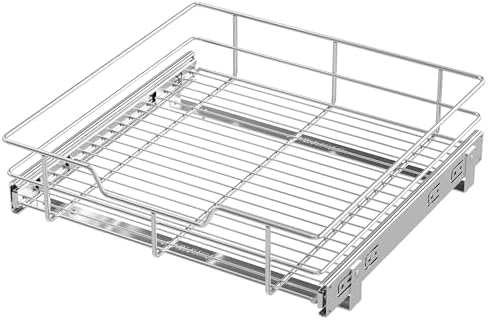 Pull Out Cabinet Organizer 18" W X 17" D, Chromed, Full Slide Out Drawers