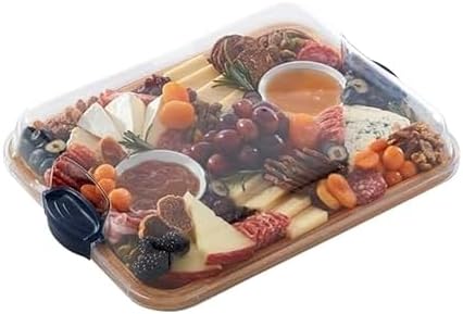 Farberware 11 x 14 Inch Bamboo Cutting Board with Clear Locking Lid