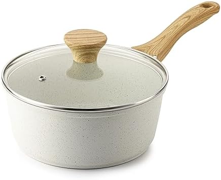 SENSARTE 2.5 QT Ceramic Nonstick Saucepan with Lid, PTFE/PFAS/PFOA Free