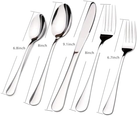 Silverware Set for 8 with Serving Utensils,Stainless Steel Flatware Cutlery