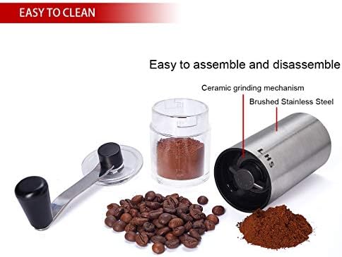 LHS Coffee Grinder Stainless Steel Construction with Ceramic Conical Burr