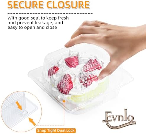 Evnlo 300 Count Heavy Duty Clear Clamshell Food Containers Hinged with Lids