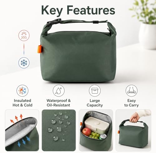 Insulated Lunch Bag For Women,Reusable Lunch Box Tote Bags