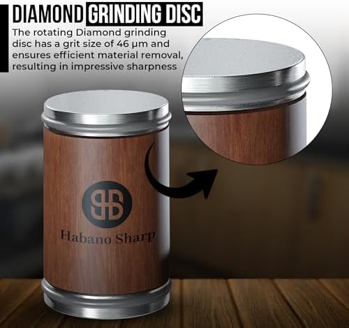 Rolling Knife Sharpener Kit - Diamond Sharpening Tool for Steel of Any Hardness, Knife Sharpener Stone with 15 & 20 Degree Magnetic Angle Support for Kitchen Knives, Easy to Use(Brown)