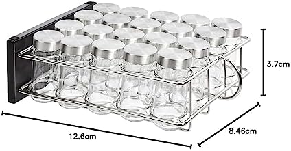 Amazon Basics 20 Jars Spice Organizer Rack, Silver (Pack of 4)
