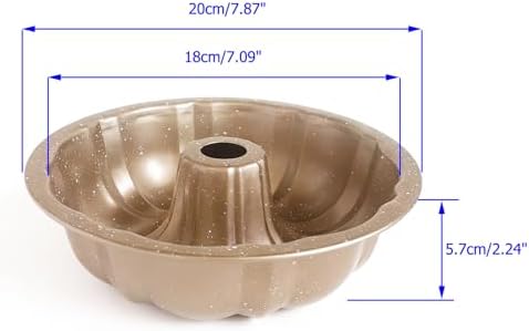 7" Fluted Tube Cake Pan, Carbon Steel Nonstick Gugelhupf Mold