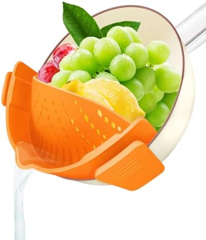 YEVIOR Clip on Strainer for Pots Pan Pasta,Silicone Food Pan Strainer