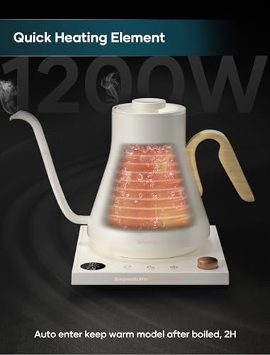 INTASTING Gooseneck Electric Kettle with ±1℉ Temperature Control, 0.9L