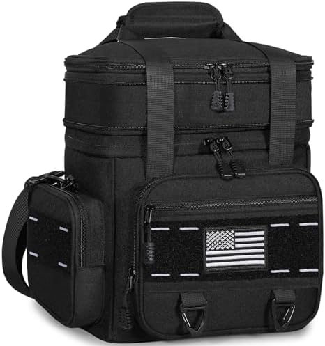 TENKIST Tactical Insulated Lunch Box Men Double Deck Heavy Duty Cooler Bag