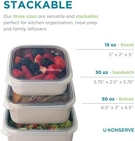 U-Konserve 30 oz Stainless Steel Bento Box Food Container Clear
