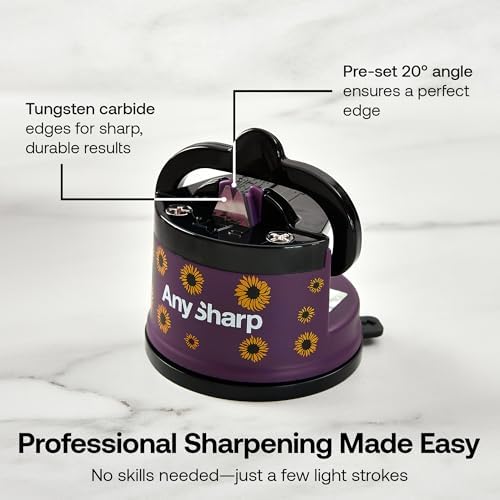 AnySharp – Editions – Easy to Use, Hands Free Knife Sharpener - Sunflower