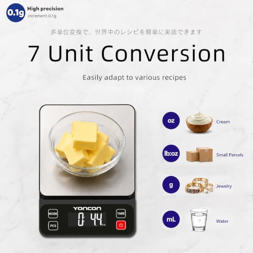 Digital Food Scale for Kitchen & Baking, 11lb/0.1g High Precision